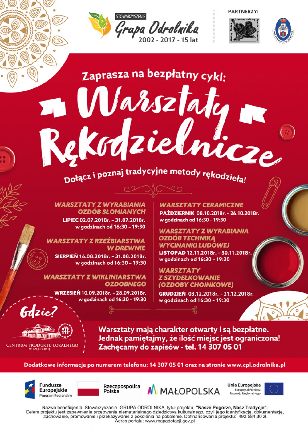 Drugie półrocze 2018 z warsztatami rękodzielniczymi w Centrum Produktu Lokalnego