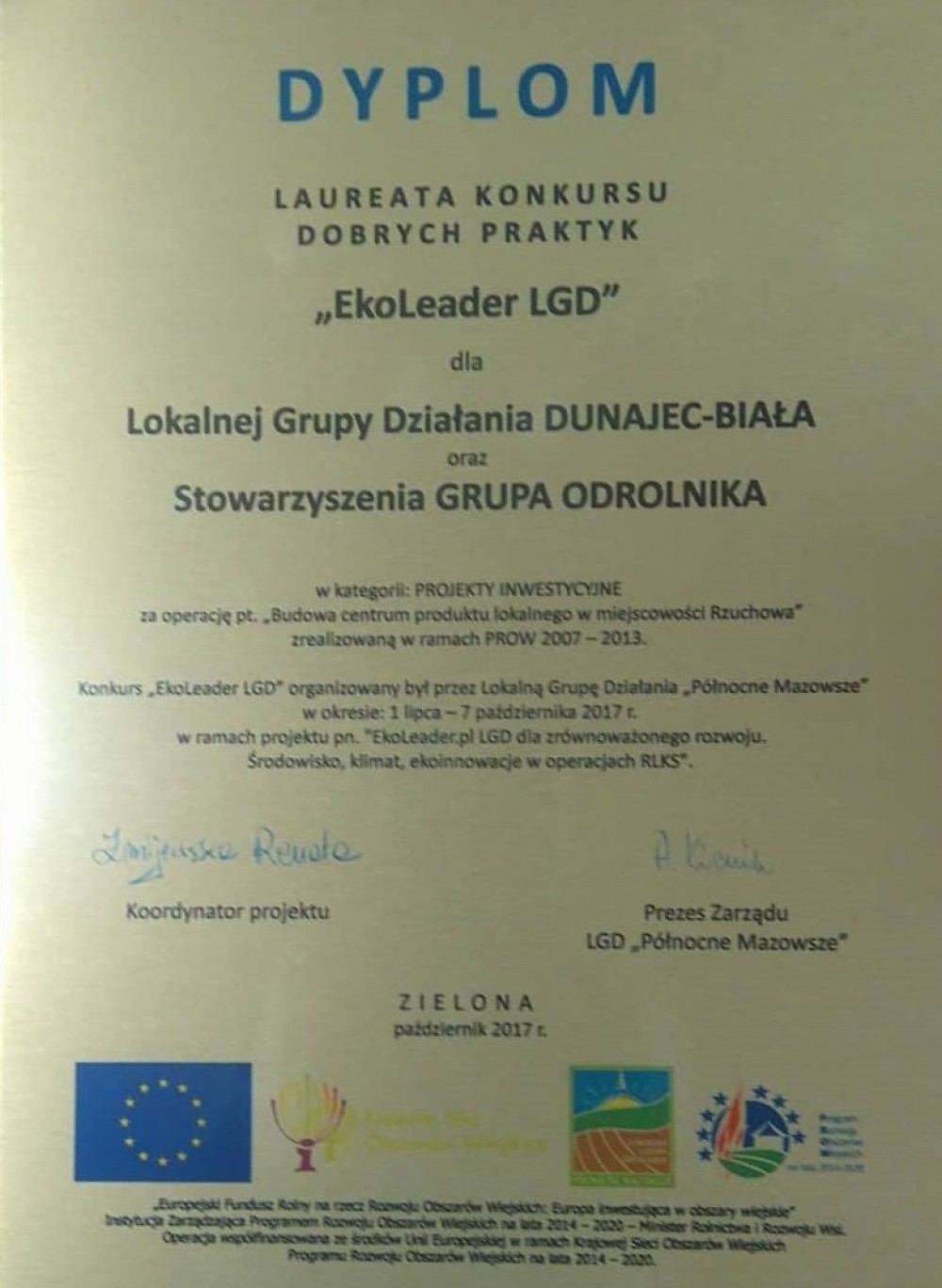 Wręczenie nagrody dla EkoLeaderów 