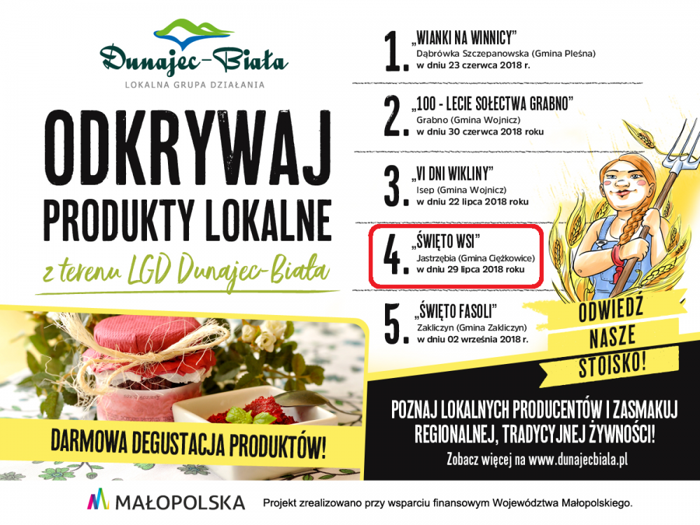 Święto Wsi Jastrzębia i Promocja tradycji i dziedzictwa kulinarnego obszaru Lokalnej Grupy Działania Dunajec-Biała