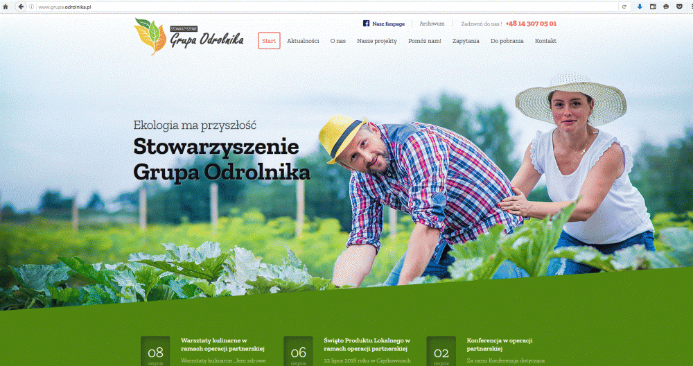 Nowa strona www Stowarzyszenia GRUPA ODROLNIKA