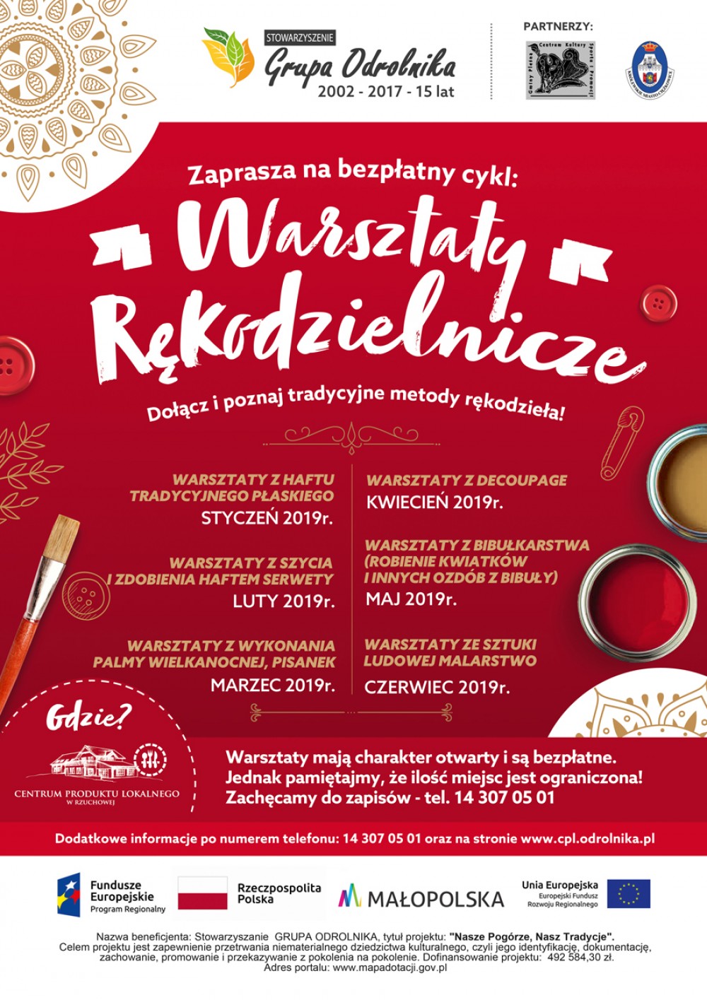 I półrocze 2019 roku z warsztatami rękodzielniczymi w Centrum Produktu Lokalnego w Rzuchowej