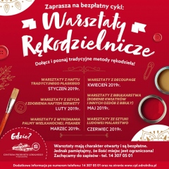 I półrocze 2019 roku z warsztatami rękodzielniczymi w Centrum Produktu Lokalnego w Rzuchowej