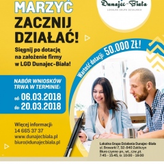 PRZESTAŃ MARZYĆ ZACZNIJ DZIAŁAĆ! ? sięgnij po dotację na założenie firmy w LGD Dunajec-Biała