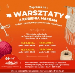 Zapraszamy na WARSZTATY Z ROBIENIA MAKRAM - kwiecień 2018